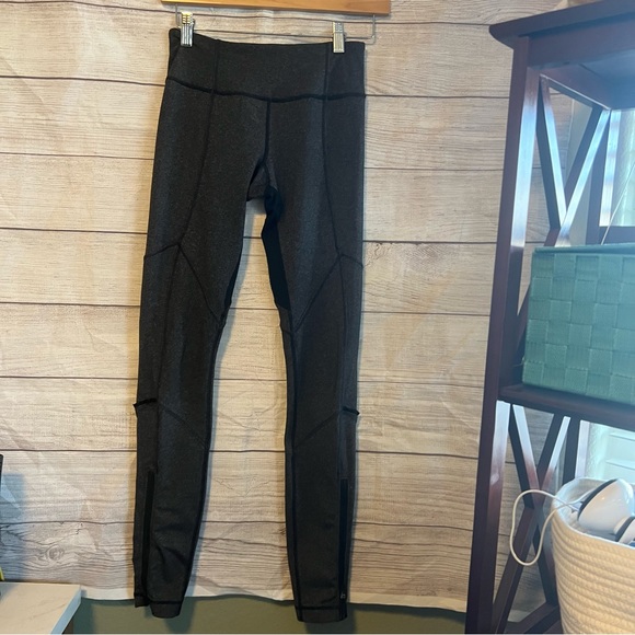 Lululemon Heather Gray Full Length Mid Rise Zip Ankle Legging Size 4 - Picture 2 of 11